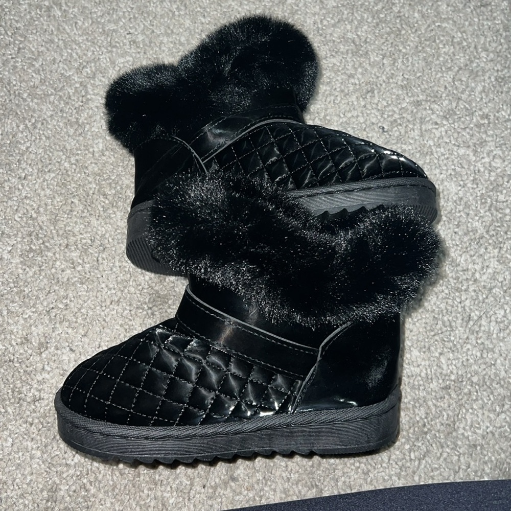 Black Fur Ugg Inspired boot